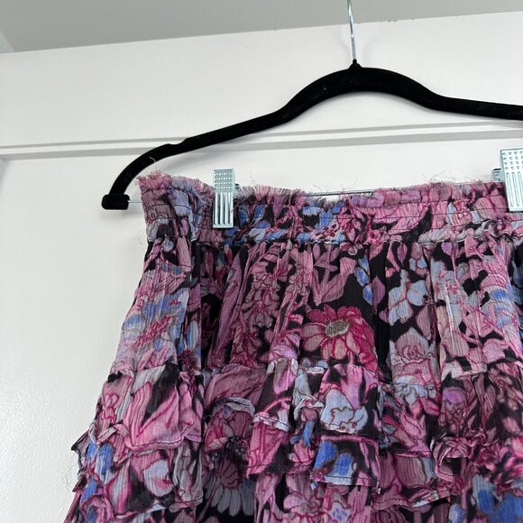 LoveShackFancy Benicia Mini Skirt In Midnight Light Large Tiered Ruffle Detail - Picture 8 of 8